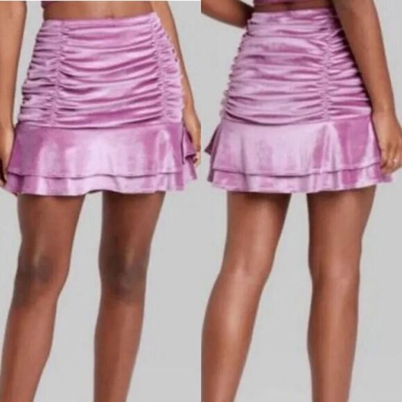 WILD FABLE skirt | ruched ruffle velvet mini skirt | medium | Target - Picture 7 of 10
